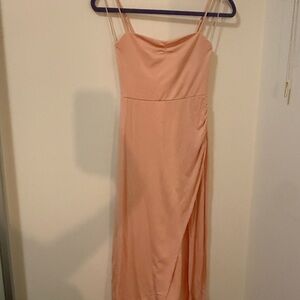 Aritzia Pink Spaghetti Strap Dress w/ Leg Slit